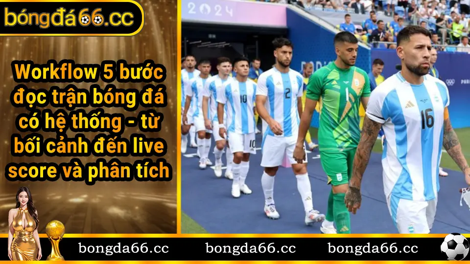 Workflow 5 bước đọc trận bóng đá có hệ thống - từ bối cảnh đến live score và phân tích